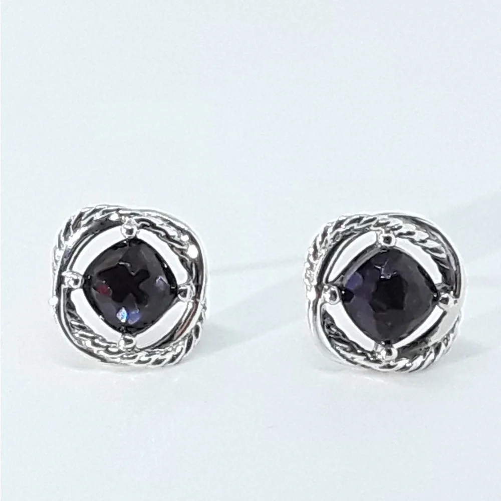 David Yurman black orchid infinity earrings - Picture 5 of 6